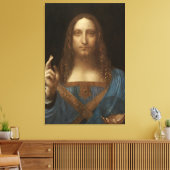 Salvator Mundi van Leonardo da Vinci Canvas Afdruk (Insitu (Woonkamer))