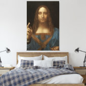 Salvator Mundi van Leonardo da Vinci Canvas Afdruk (Insitu (Slaapkamer))