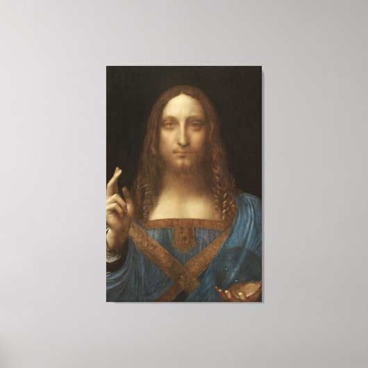 Salvator Mundi van Leonardo da Vinci Canvas Afdruk (Voorkant)