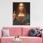 Salvator Mundi (van Leonardo da Vinci) Canvas Afdruk (Insitu (Woonkamer))