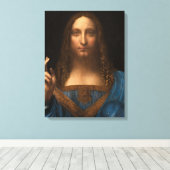 Salvator Mundi van Leonardo da Vinci Canvas Afdruk (Insitu (Houten vloer))