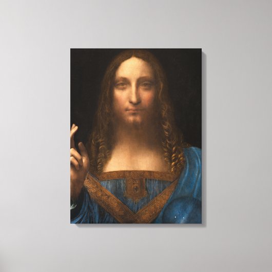 Salvator Mundi van Leonardo da Vinci Canvas Afdruk (Voorkant)