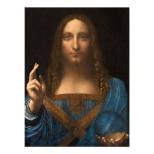 Salvator Mundi van Leonardo da Vinci Foto Afdruk
