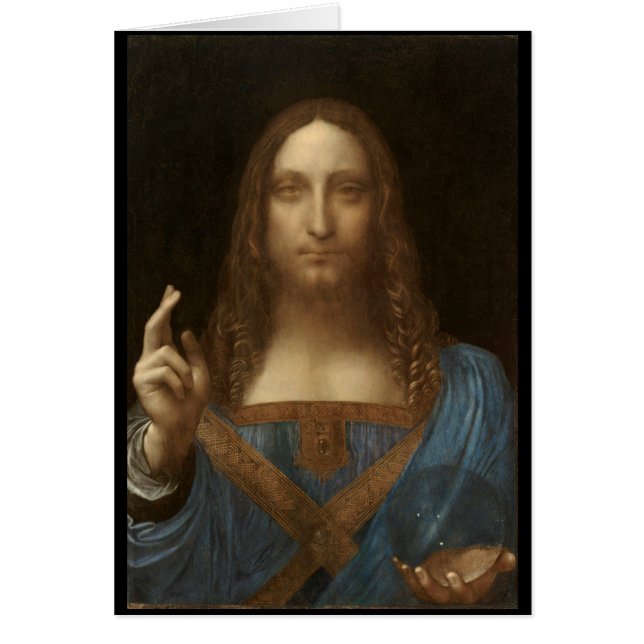 Salvator Mundi van Leonardo da Vinci ongeveer 1500 (Voorkant)