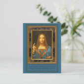 Salvator Mundi van Leonardo da Vinci ongeveer 1500 Briefkaart (Staand voorkant)