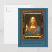 Salvator Mundi van Leonardo da Vinci ongeveer 1500 Briefkaart (Voorkant / Achterkant)