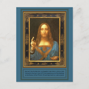 Salvator Mundi van Leonardo da Vinci ongeveer 1500 Briefkaart