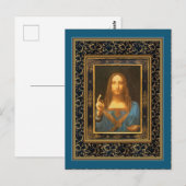 Salvator Mundi van Leonardo da Vinci ongeveer 1500 Briefkaart (Voorkant / Achterkant)