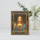 Salvator Mundi van Leonardo da Vinci ongeveer 1500 Briefkaart (Staand voorkant)