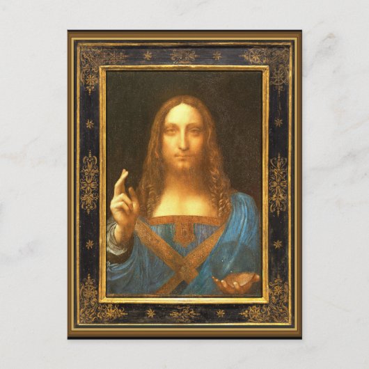Salvator Mundi van Leonardo da Vinci ongeveer 1500 Briefkaart (Voorkant)