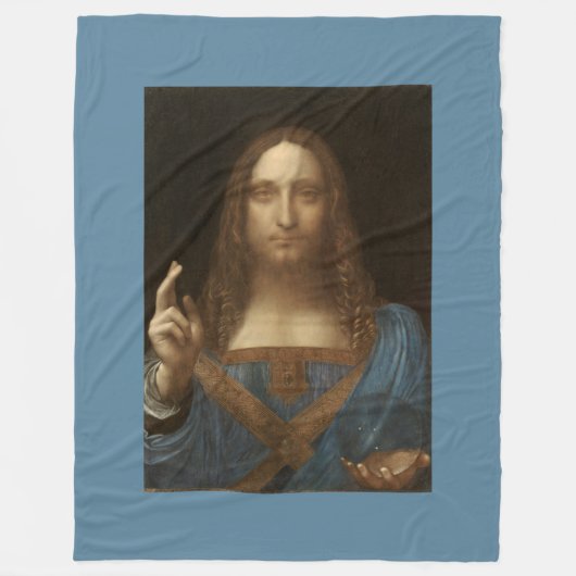 Salvator Mundi van Leonardo da Vinci ongeveer 1500 Fleece Deken (Voorkant)