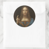 Salvator Mundi van Leonardo da Vinci ongeveer 1500 Ronde Sticker (Tas)