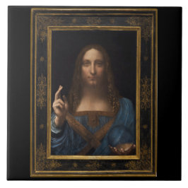 Salvator Mundi van Leonardo da Vinci ongeveer 1500 Tegeltje
