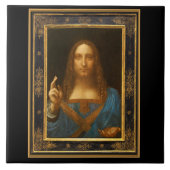 Salvator Mundi van Leonardo da Vinci ongeveer 1500 Tegeltje (Voorkant)
