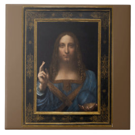 Salvator Mundi van Leonardo da Vinci ongeveer 1500 Tegeltje