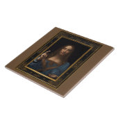 Salvator Mundi van Leonardo da Vinci ongeveer 1500 Tegeltje (Zijkant)