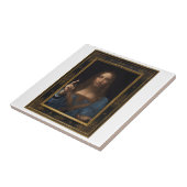 Salvator Mundi van Leonardo da Vinci ongeveer 1500 Tegeltje (Zijkant)