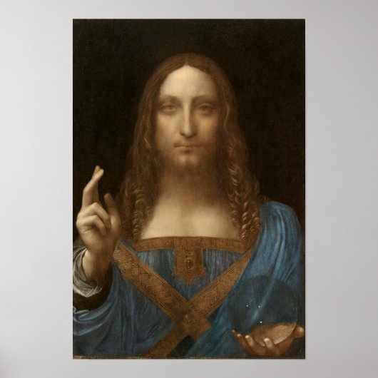 Salvator Mundi van Leonardo da Vinci Poster (Voorkant)