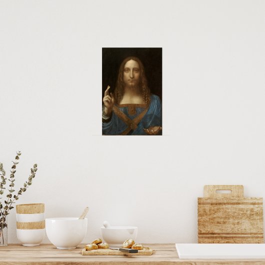 Salvator Mundi van Leonardo da Vinci - poster (Keuken)