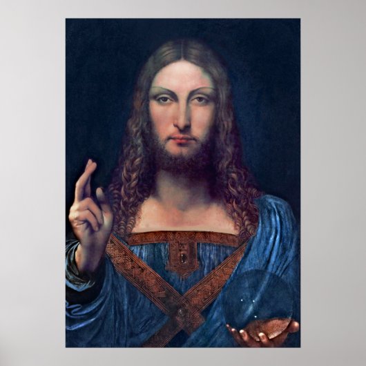 Salvator Mundi van Leonardo da Vinci Poster (Voorkant)