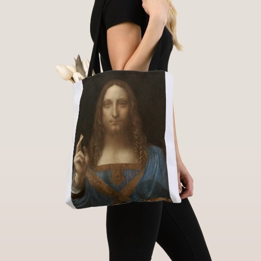 Salvator Mundi van Leonardo da Vinci Tote Bag (Dichtbij)