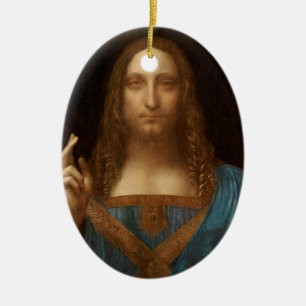 Salvator Mundi (Verlosser van de Wereld) (da Vinci Keramisch Ornament