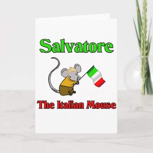 Salvatore de Italiaanse Muis Feestdagen Kaart (Voorkant)