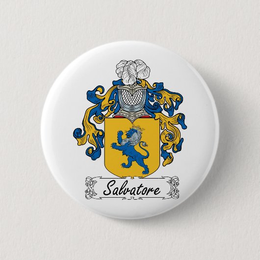 Salvatore Family Crest Ronde Button 5,7 Cm (Voorkant)