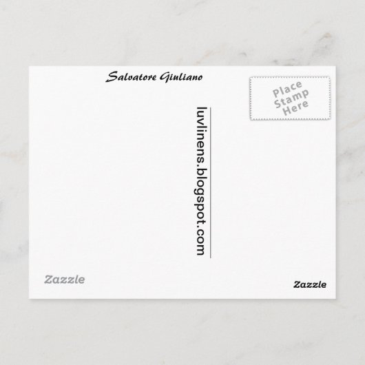 Salvatore Giuliano Briefkaart (Achterkant)