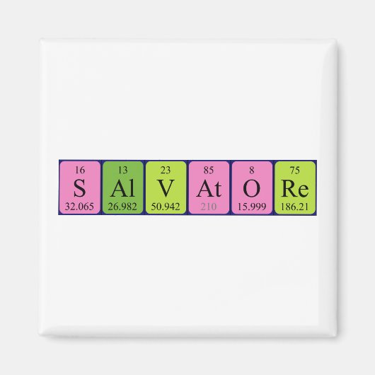 Salvatore periodieke tabelnaam magneet (Voorkant)