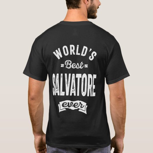 Salvatore Persoonlijke naam Birthday T-shirt (Achterkant)