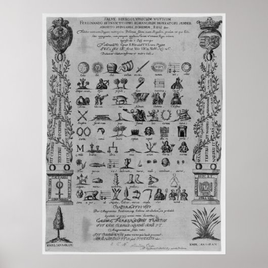 Salve Hieroglyphicum Votivum Latijnse Symbolen Ana Poster (Voorkant)