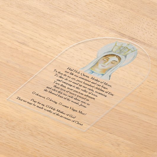 Salve Regina Acryl Gebed Kaart Acryl Uitnodigingen (Laagn)