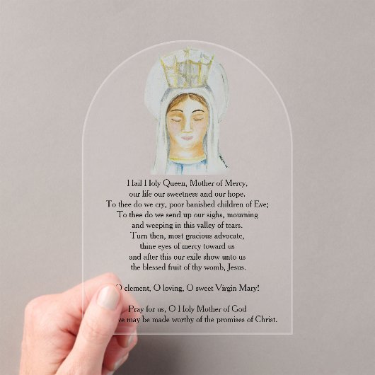 Salve Regina Acryl Gebed Kaart Acryl Uitnodigingen (Insitu (Draagbaar))