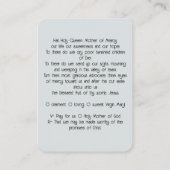 Salve Regina, Hail Holy Queen Prayer Kaart Visitekaartje (Achterkant)