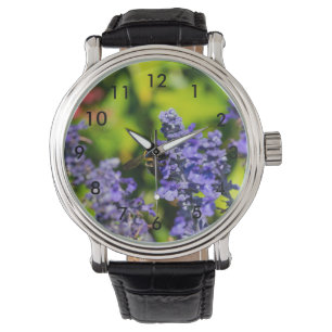 Salvia met Bumblebee Horloge