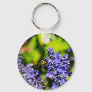 Salvia met Bumblebee Sleutelhanger
