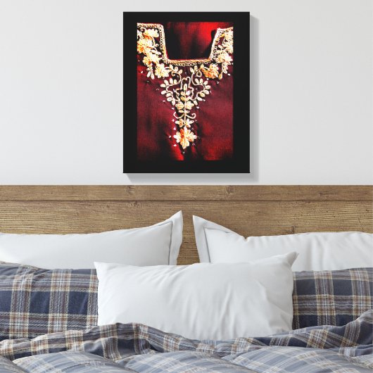 Salwar Kameez Embroidery Canvas Afdruk (Insitu (Slaapkamer))