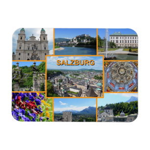 Salzburg Austria Foto Mosaic Sightsee Places Magneet