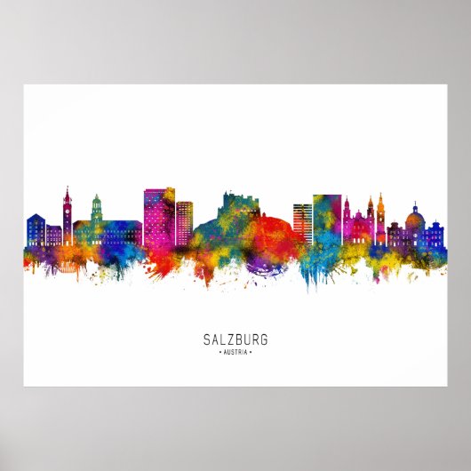 Salzburg Austria Skyline Poster (Voorkant)