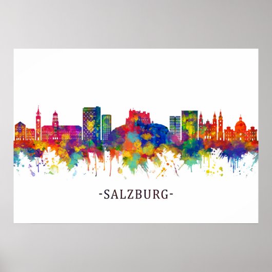 Salzburg Austria Skyline Poster (Voorkant)