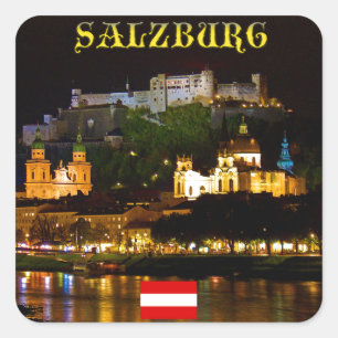 Salzburg Castle Austria - Foto van hoge kwaliteit Vierkante Sticker