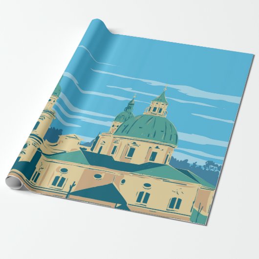 Salzburg Cathedraal Cadeaupapier (Uitgerold)