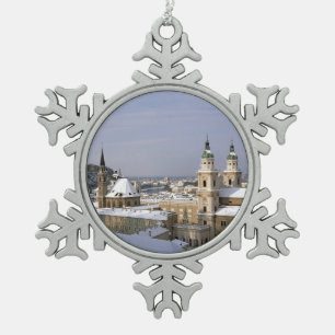 Salzburg Cathedraal Oostenrijk Holiday Card Poster Tin Sneeuwvlok Ornament