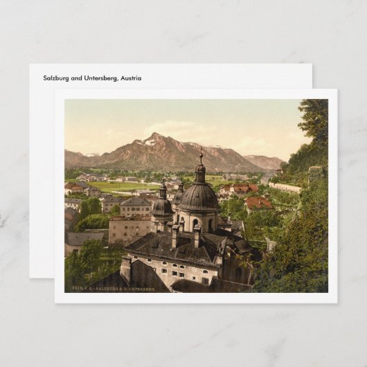 Salzburg en Untersberg, Oostenrijk Briefkaart (Voorkant / Achterkant)