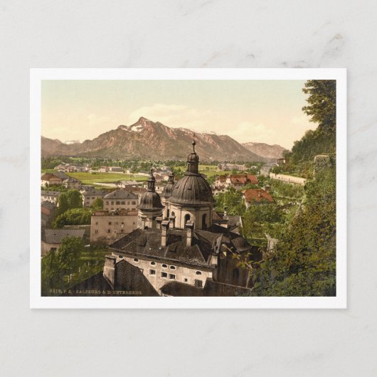 Salzburg en Untersberg, Oostenrijk Briefkaart (Voorkant)