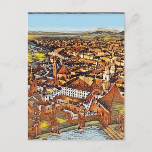 Salzburg in kunst briefkaart (Voorkant)