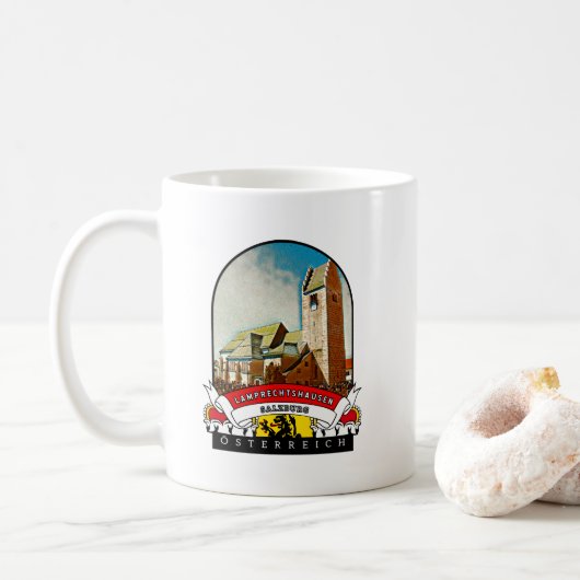 Salzburg Lamprechtshausen Österreich Souvenir Koffiemok (Met donut)
