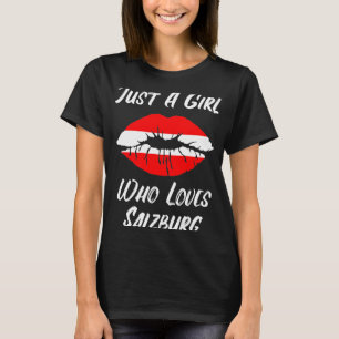 Salzburg Lips Mouth Love Austria Flag T-shirt