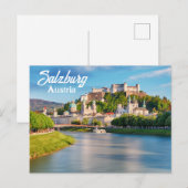  Salzburg met het Kasteel in Oostenrijk Briefkaart (Voorkant / Achterkant)